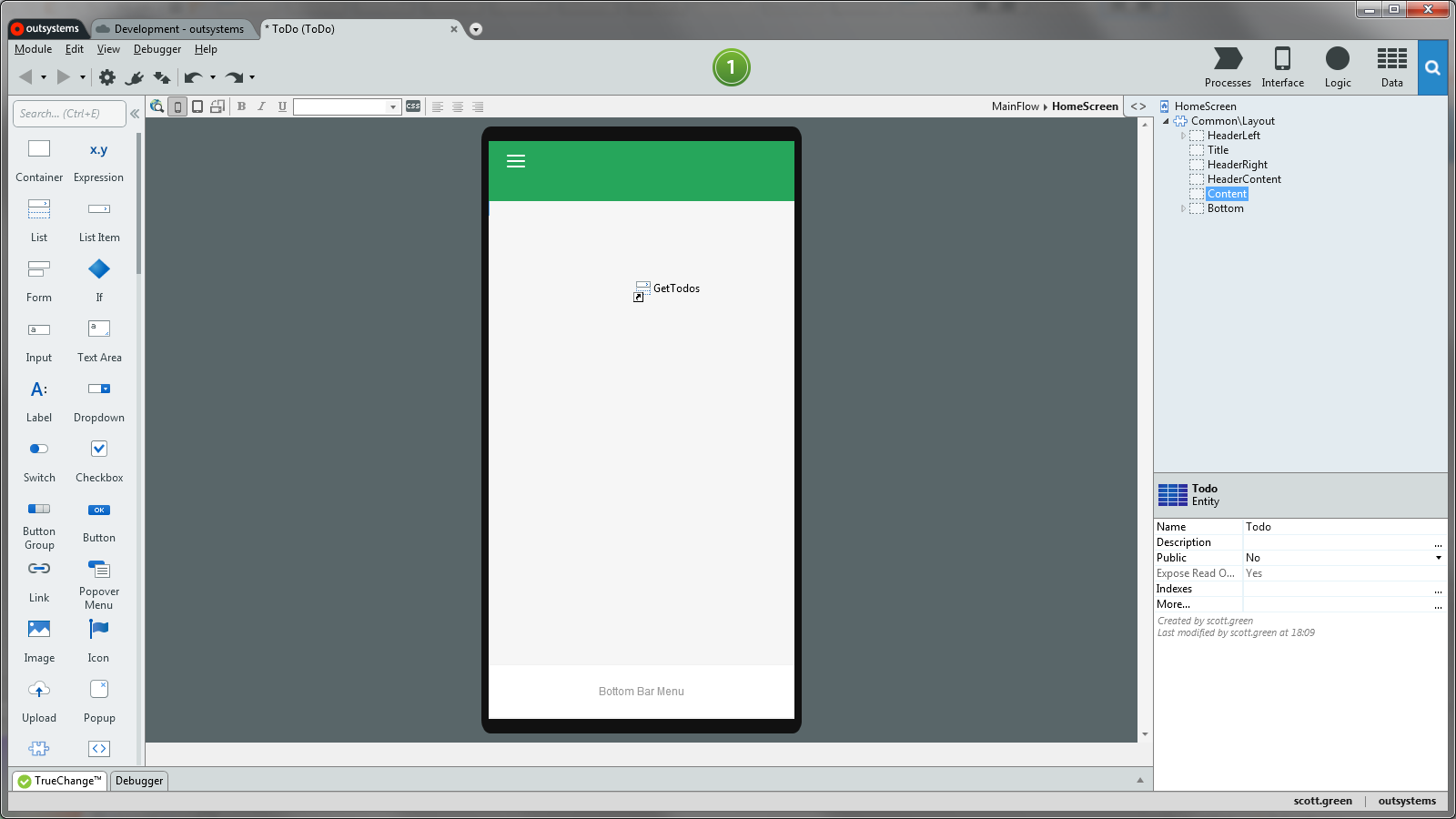 Create a Screen to List Tasks